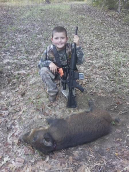 Austin Sawyer's 1st hog.