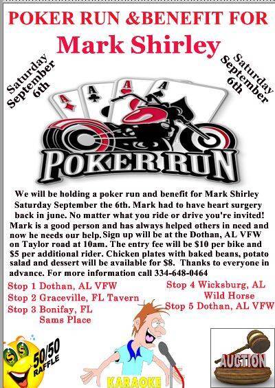 Poker Run Benefit for Mark Shirley