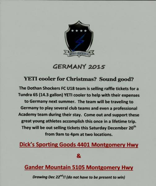 Fundraiser for Dothan Shocker FC Tomorrow (20th)