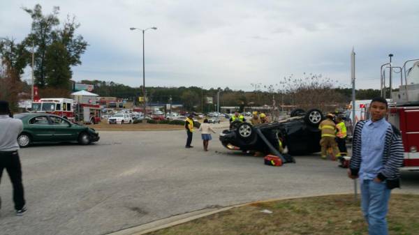 UPDATED: Two vehicle Crash with One Up-side Down