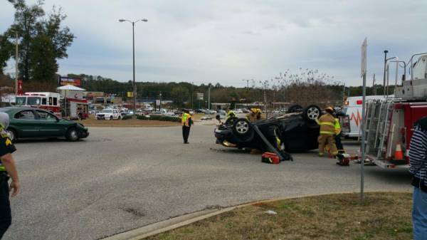 UPDATED: Two vehicle Crash with One Up-side Down