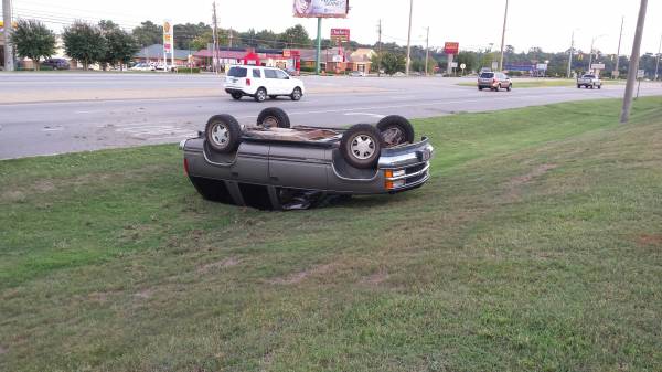 Vehicle Flips on the Lawn of SAMC
