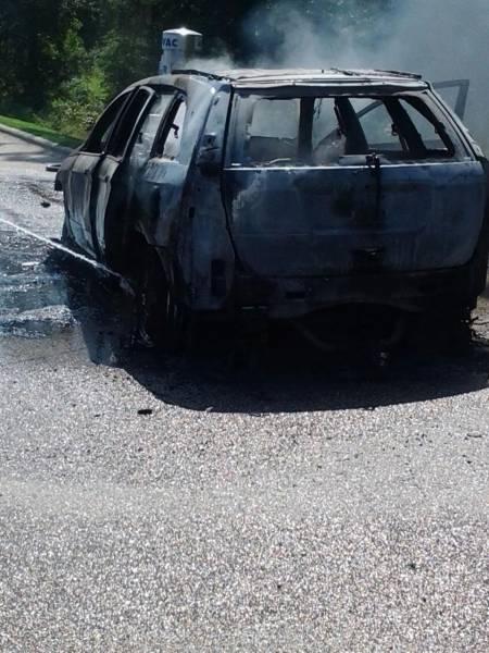Car Catches Fire Near Fuel Pumps on US 231