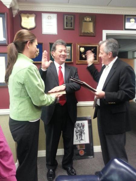 Sheriff Donald Valenza, With Wife By His Side Takes Oath of Office From Judge Larry Anderson