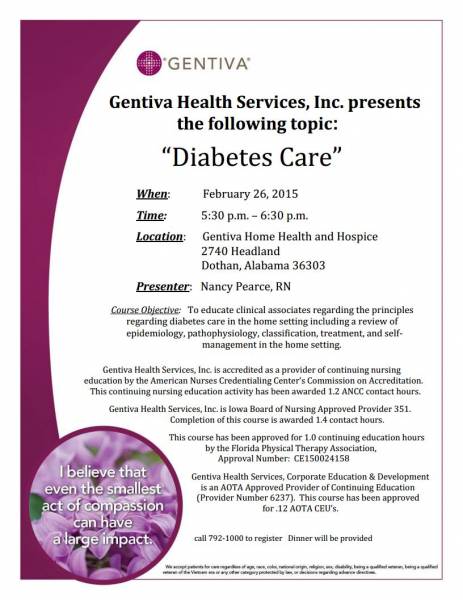 Diabetes Care Hosted by Gentiva Health Service