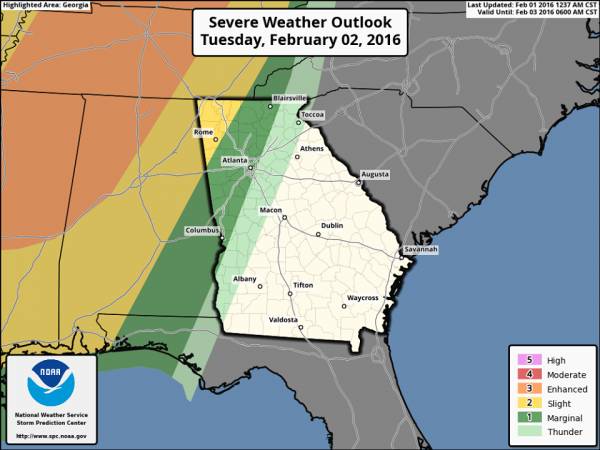 Possible Risk for Severe Weather Tomarrow