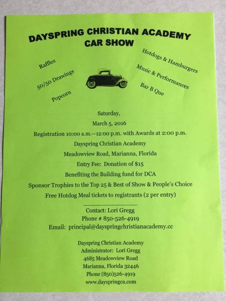 Dayspring Christian Academy to Host Car Show