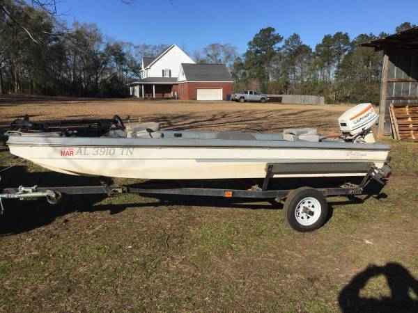 1978 Collins Craft 14 ft stick steer boat with 35 Johnson Sea Horse