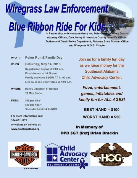 Wiregrass law Enforcement Blue RibbonRide for Kids
