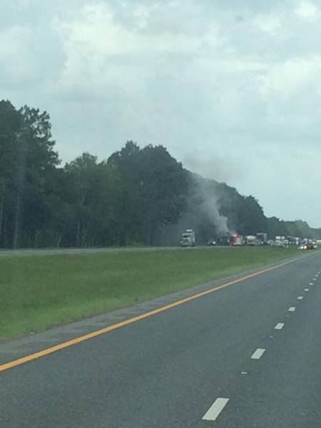 Semi Tuck Fire Shut Down a Section of I-10 For a While this Morning