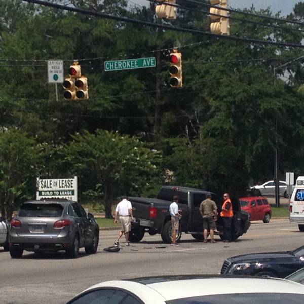 2:12 PM.  Accident On West Main Street at Cherokee Avenue