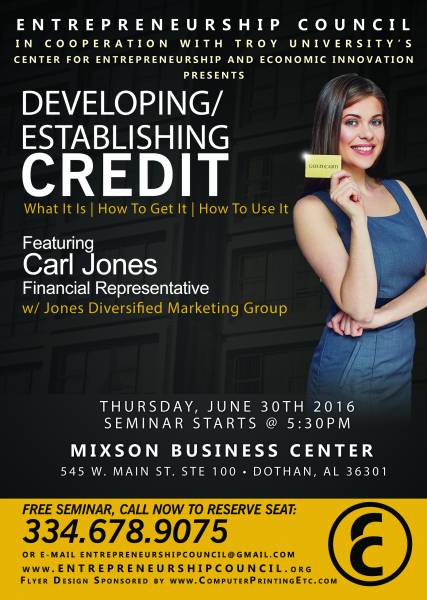 Free Seminar on Developing/Establishing Credit June 30th