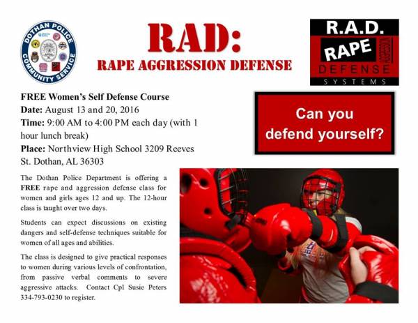 Dothan Police Department is Offering Another RAD Class