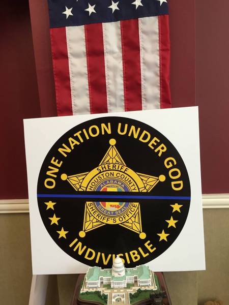 Sheriff Valenza Displays New Sticker