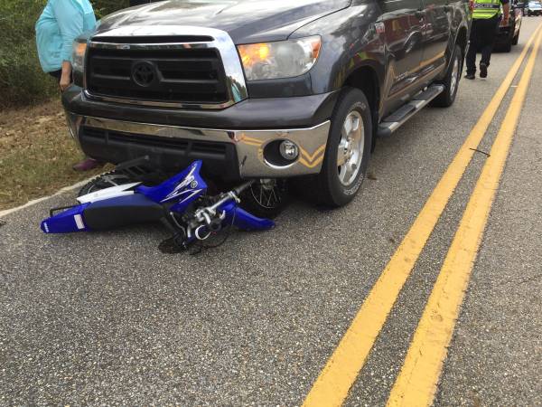 UPDATED AT 10:36. PM.  4:53 PM.   Child On Motorcycle And Truck On East Wayne Road