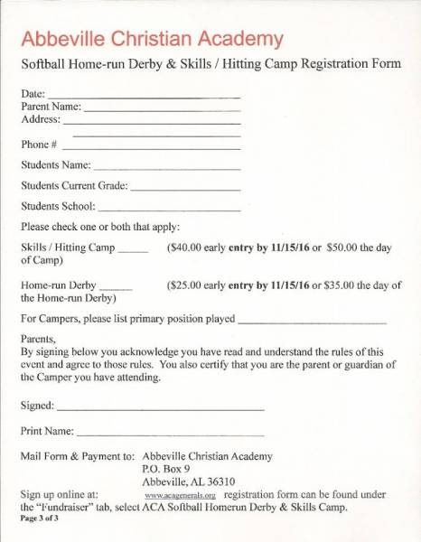 Softball Homerun Derby & Skills Camp
