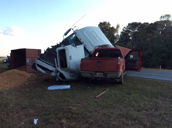 UPDATED @ 5:07 PM.   Breaking News: Semi Overturned on US 231 South at the Marriana Cut Off