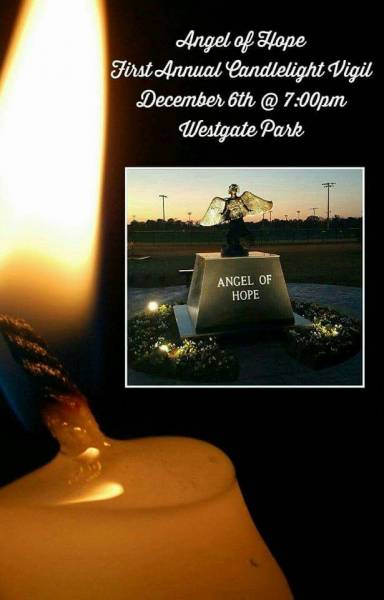 Angel of Hope Candleight Vigil On Tuesday Evening
