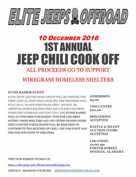 Elite Jeep Offroad to Host the 1st Annual Jeep Chili Cook Off