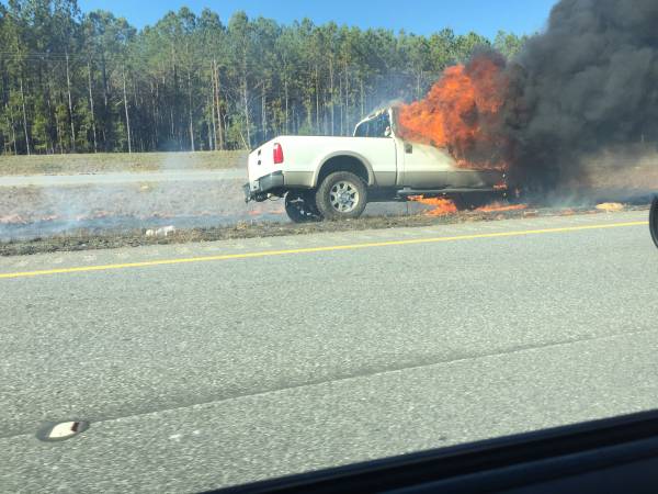 UPDATED @ 2:43 PM. 1:39 PM.  Vehicle Fire Between Abbeville and Eufaula
