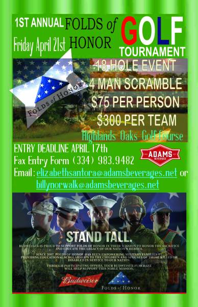1st Annual Fold of Honor Golf Tourament Coming in April
