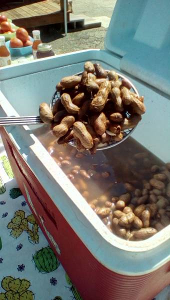 Fresh  Boiled Peanuts and Gulf Shrimp