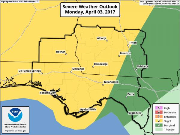 Possible Severe Thunder Storms Monday