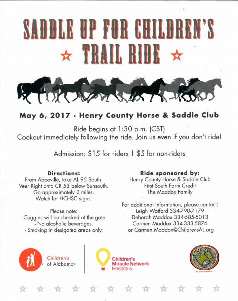 SADDLE UP FOR CHILDREN'S TRAIL RIDE