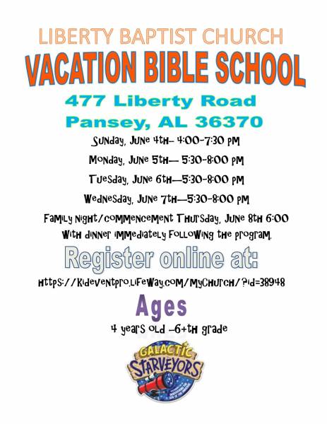 Liberty Baptist Church Hosting Vacation Bible School