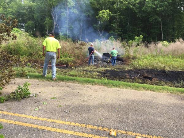 Horne Road Power Line Causes Grass Fire