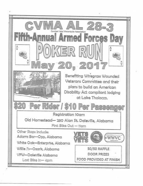 Fifth Annual Armed Forces Day Poker Run