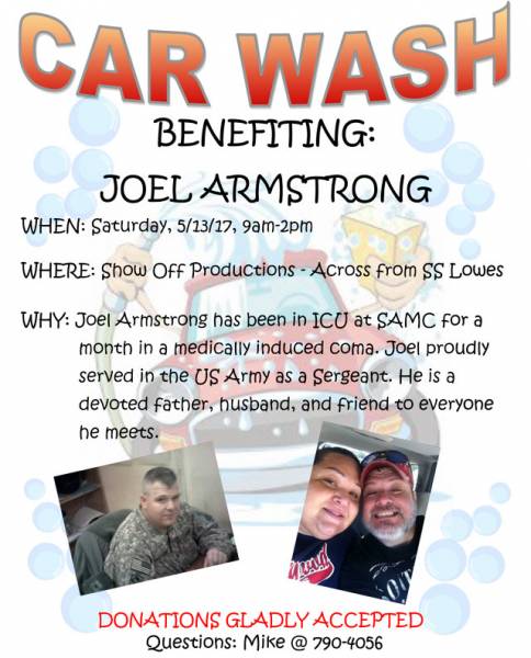 Car Wash Benefitting Joel Armstrong