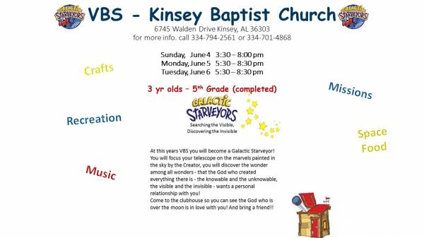 Vacation Bible School at Kinsey Baptist Church