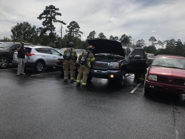 Vehicle Fire in Medical Center Employee Parking Lot