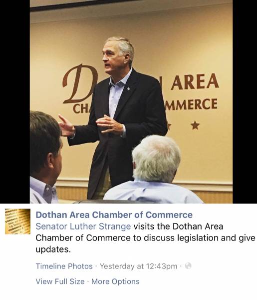 The Tall Coward - LUTHER STRANGE - Sneaks Into Dothan Friday