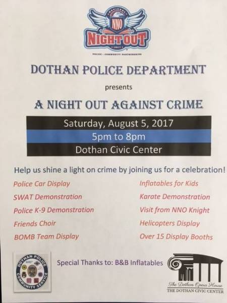 Come join us for our annual National Night Out.