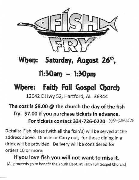 Faith Full Gospel Church hosting a Fish Fry