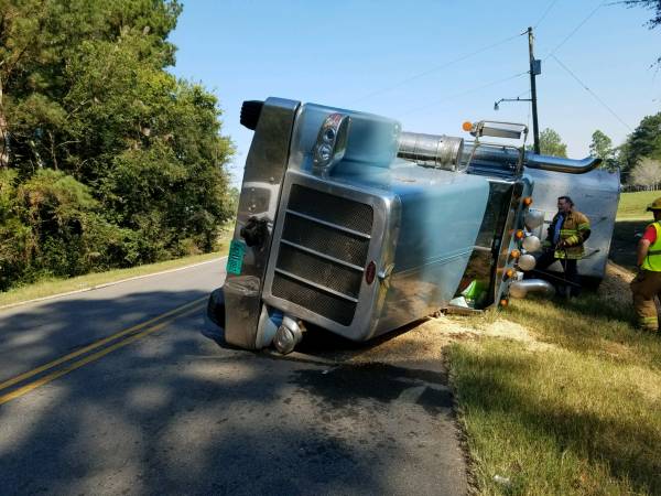 3:05 PM... Semi Over Turned at State Line Road and Sealy Wells Road