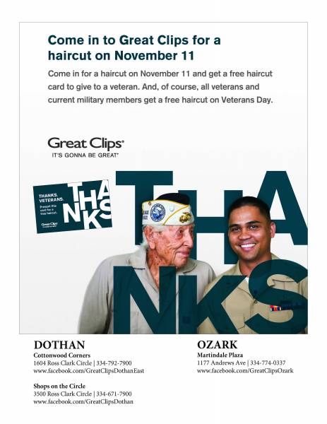 Great Clips shows gratitude with free haircuts on Veterans Day