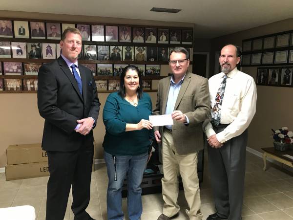 Daleville Lodge 903 presented a donation to the Daleville Senior Citizens Center