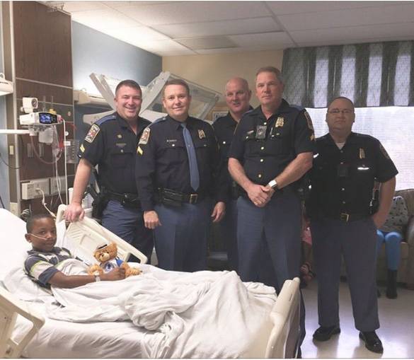 Alabama State Troopers Visit Sick Children In Dothan Hospitals