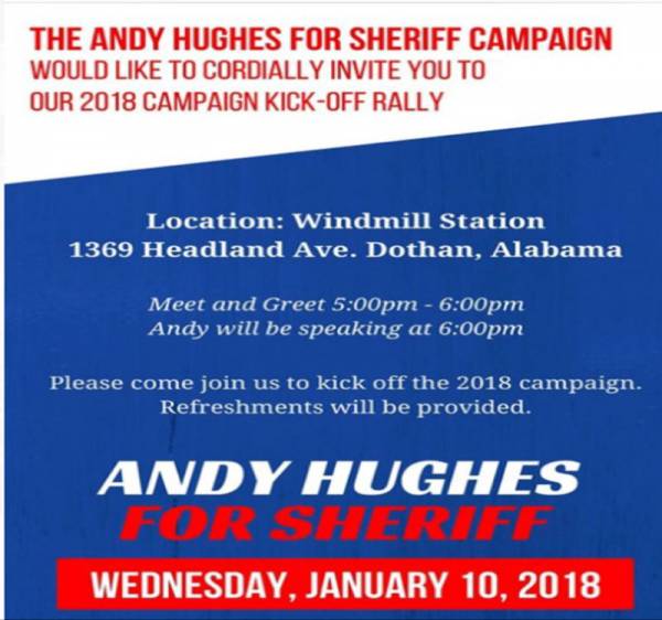 2018 Campaign Kick Off for Andy Hughes Set for Tonight