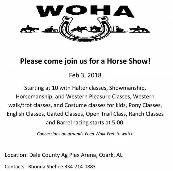 Horse Show Set for Feb 3rd
