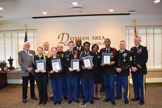 Chamber Committee Presents JROTC Cadet Leadership Awards