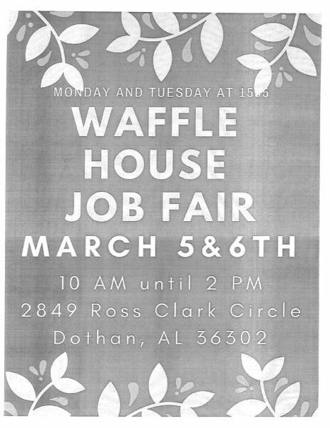 Job Fair Today and Tomorrow at Waffle House