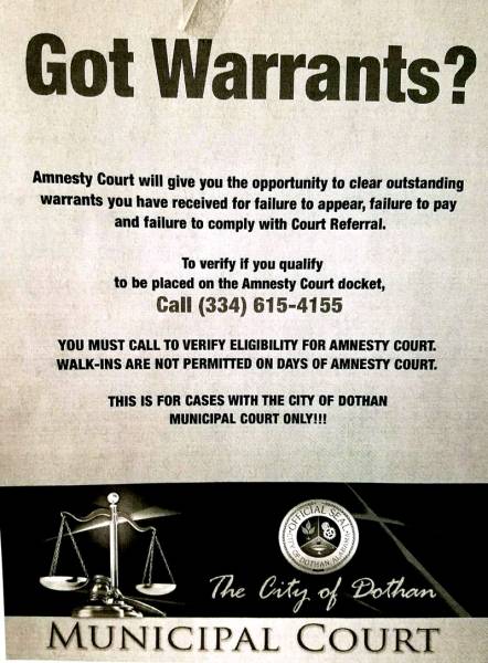 GOT WARRANTS???? ONE TIME ONLY!!!!!