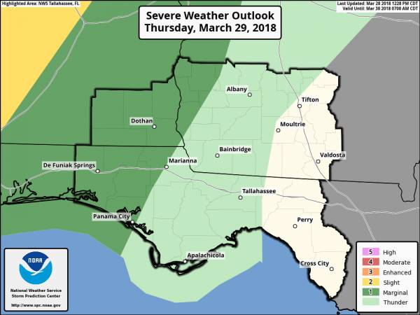 Isolated Severe Weather Possible Thursday and Thursday Night