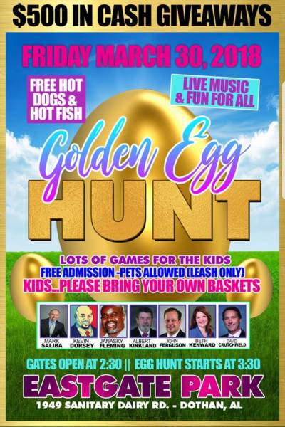 Golden Easter Egg Hunt Today at Eastgate Park