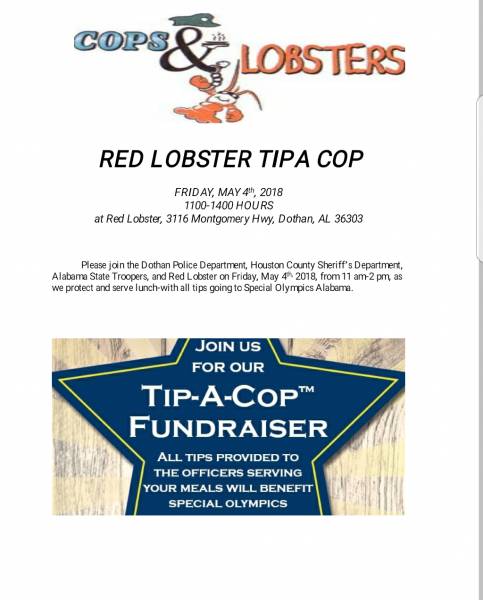 Tip a Cop at Red Lobster for Special Olympics