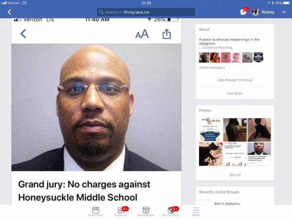 Honeysuckle Middle School Principal CLEARED By A Houston County Grand Jury